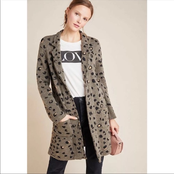 Anthropologie Jackets & Blazers - Aldomartins Isabella Cardigan Leopard Print XS
